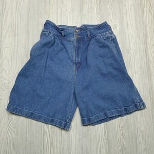 VINTAGE Lee Shorts Womens Size 12 Blue Denim High Rise Mom Jean‎